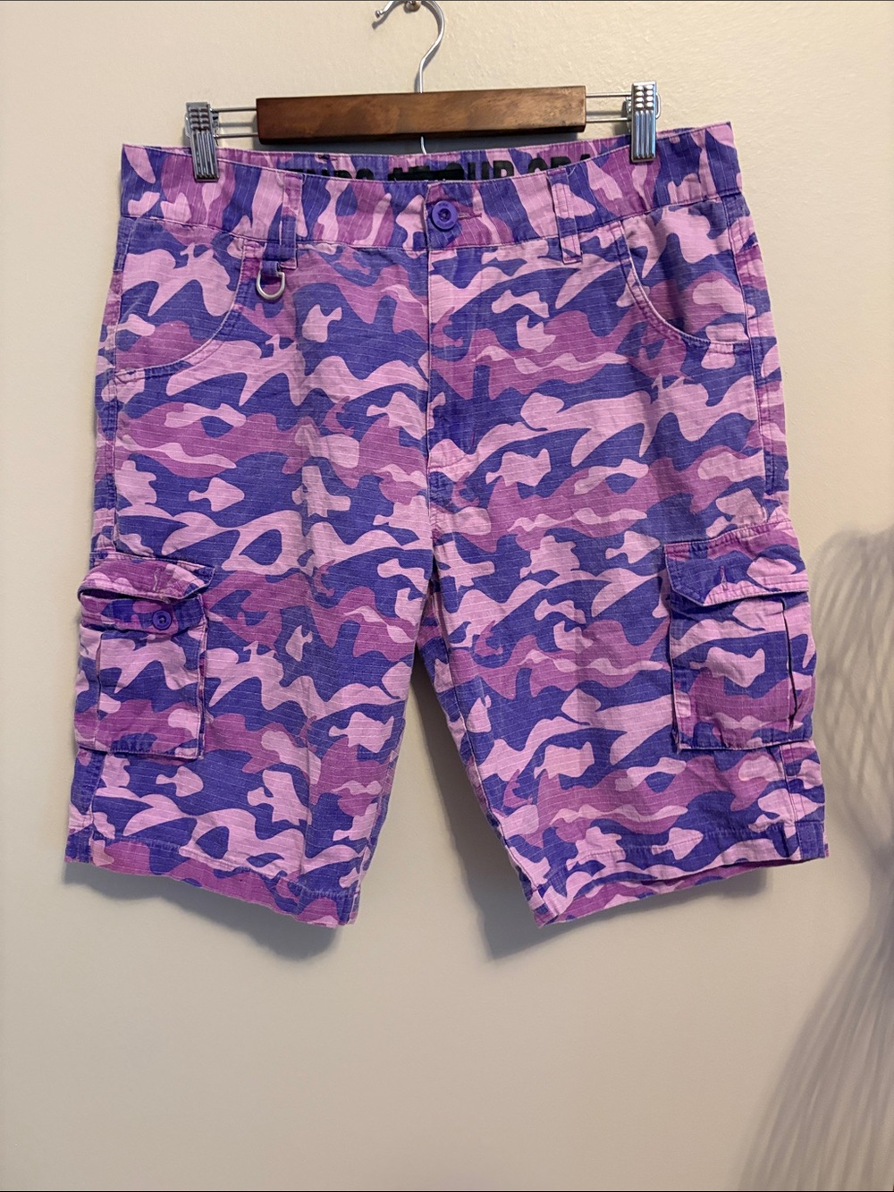 Pink Dolphin Purple Camo Cargo Shorts